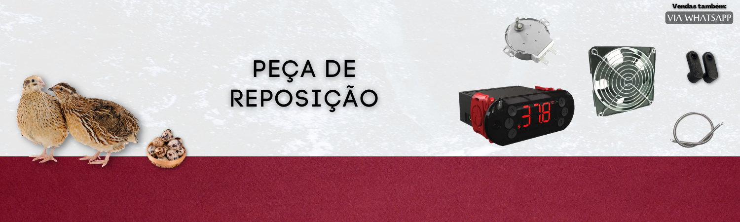 Banner de divulgação de peças de reposição para chocadeiras